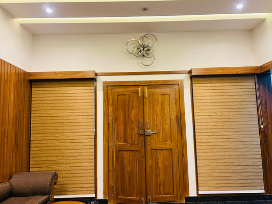 Wooden Blinds 4 – Premium Dual Layer Fabric (Custom Size Available