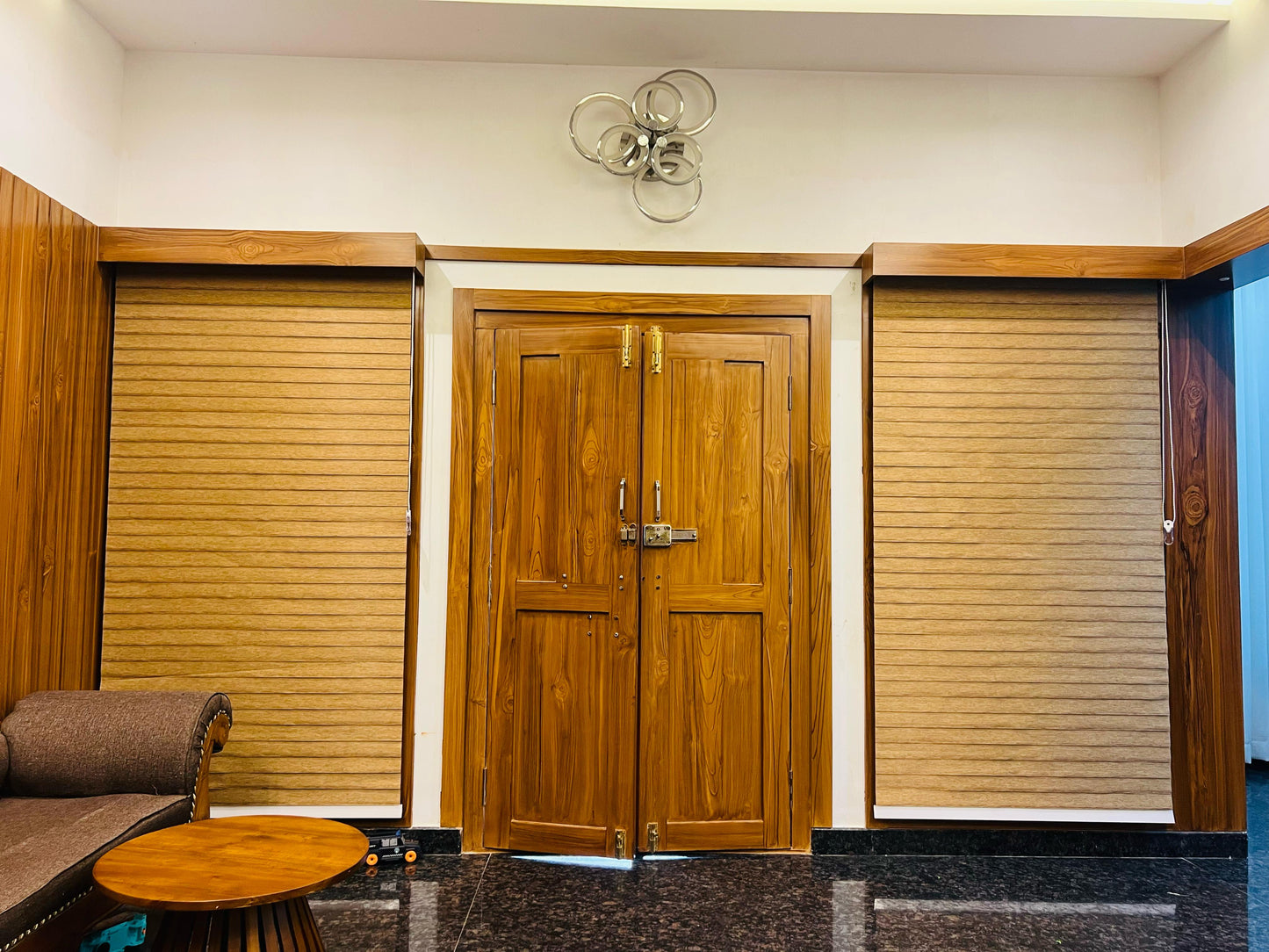 Wooden Blinds 4 – Premium Dual Layer Fabric (Custom Size Available